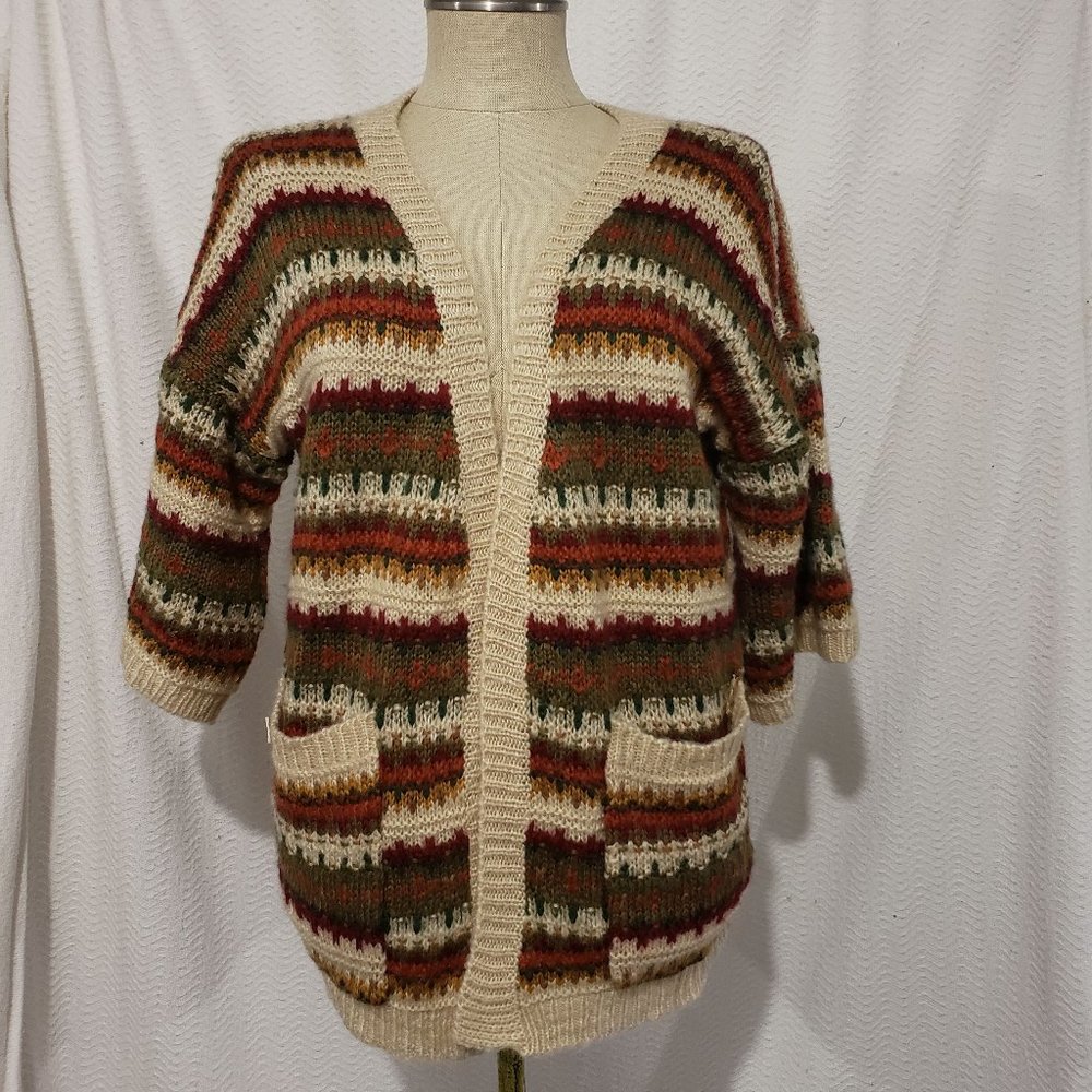 Pol Multicolor Cotton Blend  Cardigan Pockets S